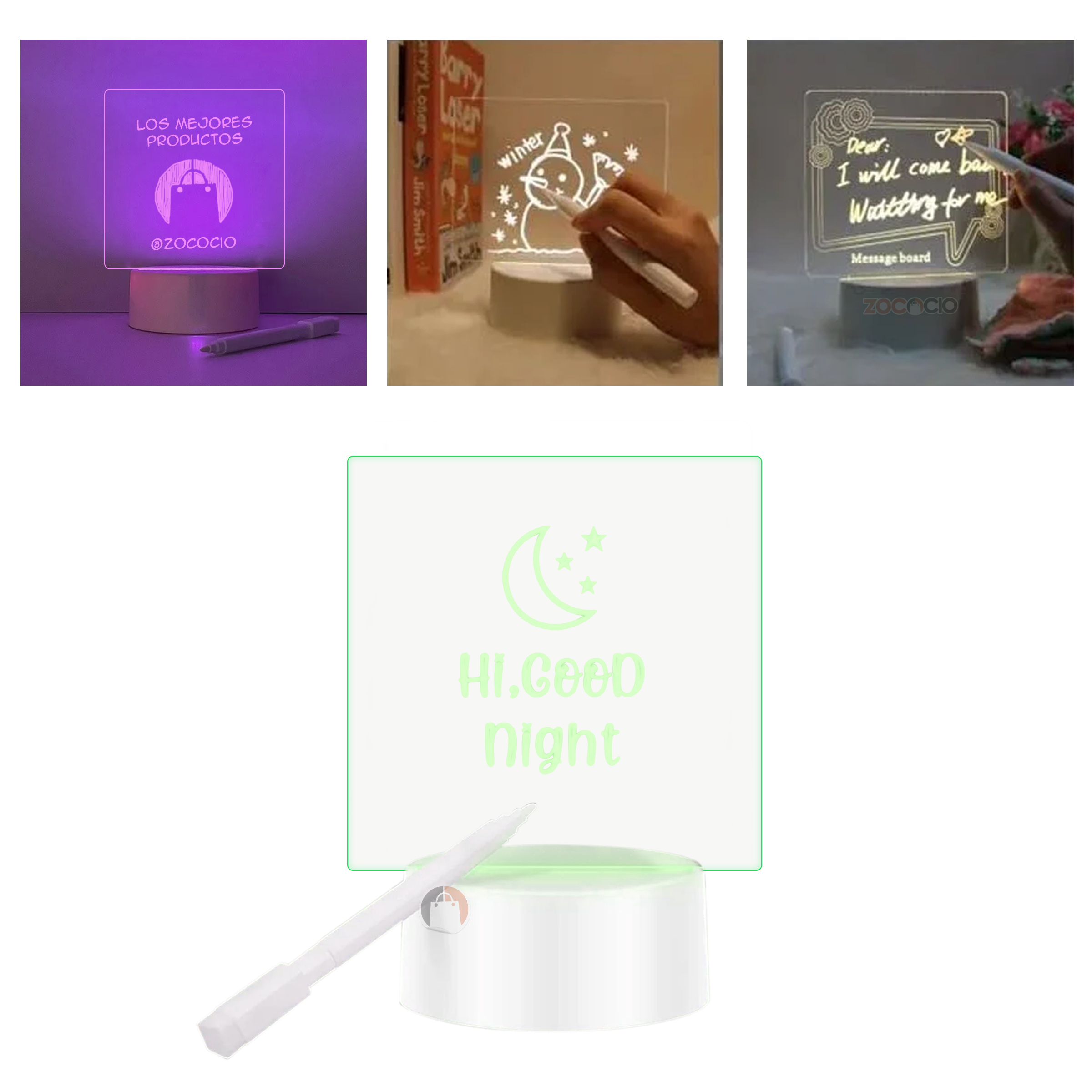 Lampara Creativa Tablero Led De Notas